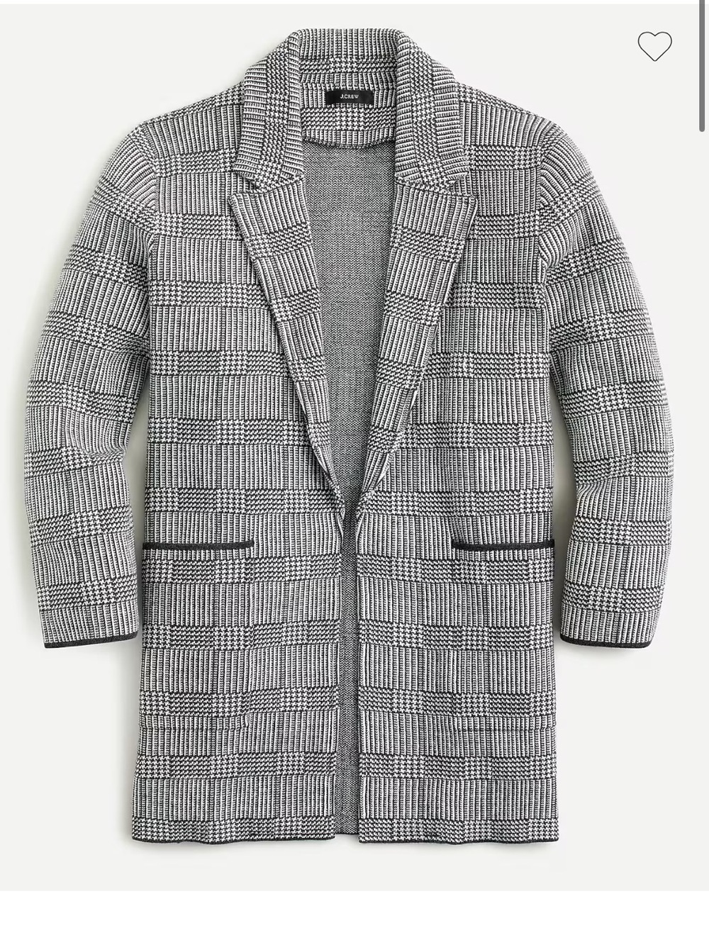 NWT J.crew size S Sophie open front sweater blazer in glen plaid